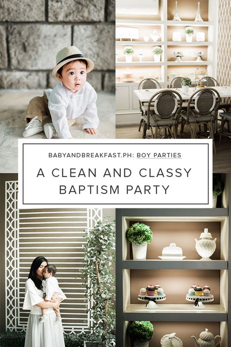 A Simple Yet Classy Baptism Party for Pablo | Simple | Classy | Baptism Party | Boy Parties | http://babyandbreakfast.ph/2017/04/01/a-simple-yet-classy-baptism-party-for-pablo/ Baptism And First Birthday Boy, Baptismal Theme Boy, Baptism Ideas Boys, Boy Baptism Decorations, Baby Dedication Party, Bautizo Ideas Boy, Baptism Party Boy, Baptism Decorations Boy, Christening Themes