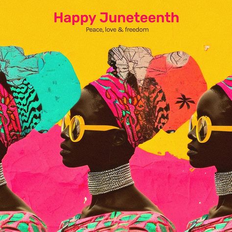 Happy Juneteenth, Awesome Designs, Women Art, Art Event, Retro Women, Template Ideas, Best Templates, Nice Design, Instagram Post Template