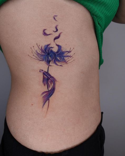 Spider lily x koi fish #koifishtattoo Spider Lily, Koi Fish Tattoo, Word Tattoos, Koi Fish, I Tattoo, Koi, Lily, Fish, Tattoos