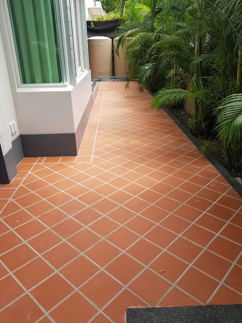 Outdoor Floor Tile Magic Design And Installation Varanda Tiles Design, Terracota Tiles Outdoor, House Design 6 Bedroom, Garden Tiles Outdoor, Terracotta Terrace, Terracotta Tiles Outdoor, Terracota Tile, Outdoor Concrete Floors, Terracotta Patio