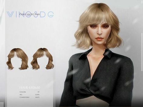 Wow! Check out this Curly Short Hair – ER0630 By Wingssims Sims 4 CC! Colors:15 All lods Compatible hats Make sure the game is updated to the latest version Filesize: 15 MB Author: wingssims #sims #sims4 #sims4cc #gaming Sims 4 Cc Maxis Match Short Curly Hair, Sims Short Curly Hair, Sims 4 Cc Short Curly Hair Alpha, Sims 4 Curly Bob Cc, Sims 4 Short Curly Hair Maxis Match, Messy Bob, Messy Bob Hairstyles, Short Blonde Hair, Short Curly