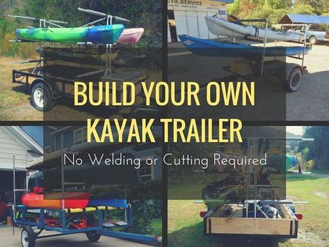 Kayak Transport, Kayak Storage Rack, Kayaking Tips, Kayak Trailer, Trailer Diy, Kayak Storage, Kayak Rack, Kayaking Gear, Kayak Camping