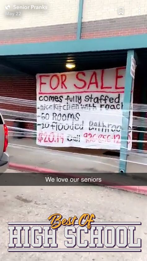 Harmless Senior Pranks, Student Council Activities High School, Senior Events High School Ideas, Club Ideas High Schools, Senior Pranks High School Funny, Senior Prank Ideas, Senior Year Pranks, Student Council Activities, High School Football Posters