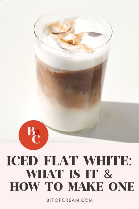 Flat White Recipe, At Home Coffee Recipes, Home Coffee Recipes, The Best Iced Coffee, Flat White Coffee, Best Iced Coffee, Ice Chips, White Drinks, Iced Coffee Recipes