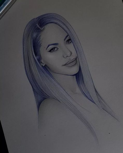 Aaliyah Drawing, Portrait Drawing Sketch, Shoot Poses, Realistic Pencil Drawings, Couples Photo, Drawing Pencil, Detail Art, Painting Canvas, Aaliyah