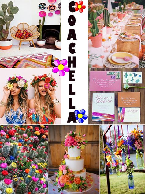 Coachella Mood Board, Coachella Inspired Party, Coachella Birthday Party, Coachella Party Theme, Coachella Party Ideas, Looks Coachella, Coachella Theme Party, Coachella Theme, Coachella Birthday