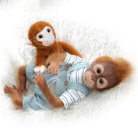 Reborn Monkey, Silicone Baby Dolls, Icarly, Baby Monkey, Silicone Babies, Lol Dolls, Reborn Baby, Hand Painting, Reborn Dolls