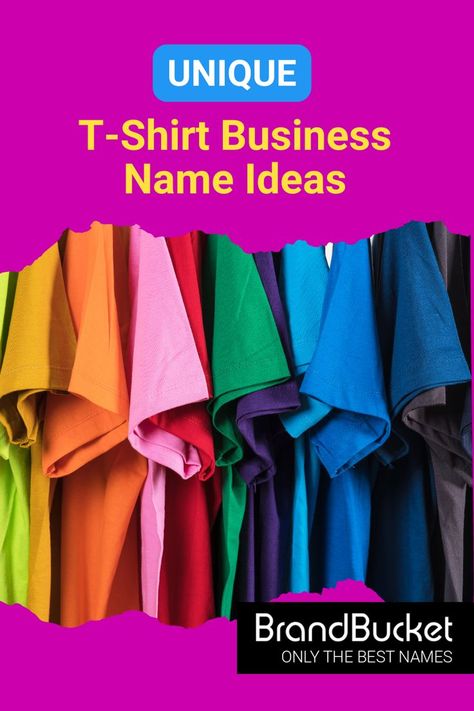 You're ready to start your own t-shirt business, but you need a name that will make your brand stand out from the rest. Find catchy brand names for t-shirt businesses that will help you get your business off to a great start. Get your brand name here! t-shirt business names ideas, shirt business name ideas, t shirt printing business name ideas, catchy t shirt business names, custom shirt business names, shirt business name, t shirt design business names, shirt making business names Shirt Business Name Ideas, Printing Business Name Ideas, Business Name Ideas Catchy, Tee Shirt Business, T Shirt Business, Business Name Ideas, Tshirt Business, Names Ideas, Shirt Business