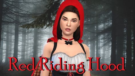 Sims 4 Red Riding Hood Cc, Red Screen Wallpaper, Sims 4 Hood Cc, Zombie Christmas, Red Screen, 4 Characters, Red Cape, Sims 4 Characters, Sims4 Clothes