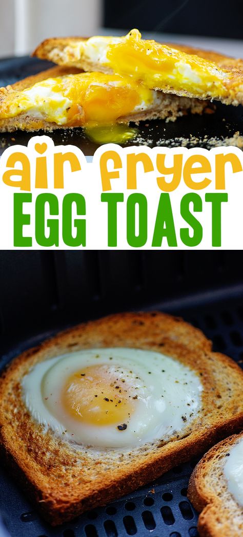 Fried Egg Toast, 3 Ingredient Breakfast, Airfryer Breakfast, Egg On Toast, Air Fryer Recipes Breakfast, New Air Fryer Recipes, Air Fryer Recipes Snacks, Cooks Air Fryer, Air Fried Food