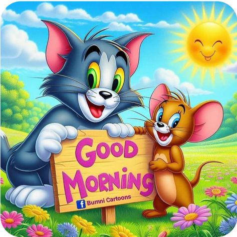 Good Morning Garfield, Cute Good Morning Gif, Tom Und Jerry, Tom And Jerry Pictures, Garfield Images, Good Morning My Friend, Good Morning Greeting Cards, Good Morning Funny Pictures, Tom And Jerry Cartoon