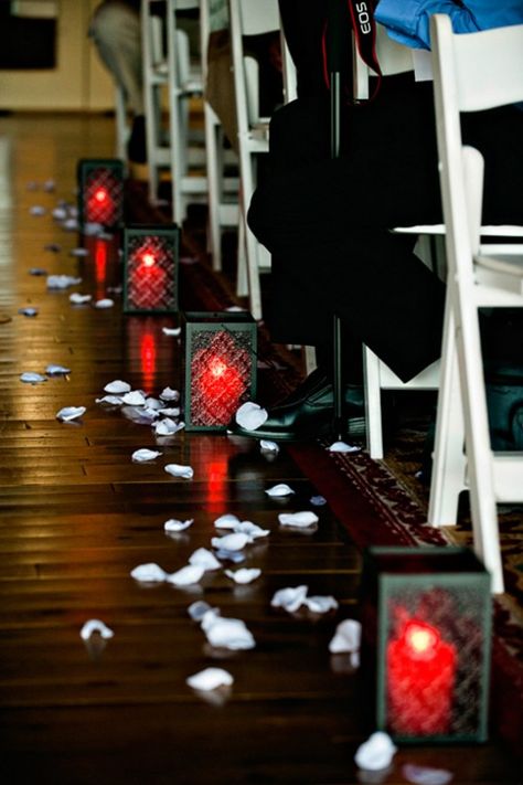 Vampire Wedding, Black Red Wedding, Urban Wedding Venue, Wedding Ceremony Ideas, Wedding Aisle Decorations, Dark Wedding, Wedding Venue Inspiration, Wedding Winter, Space Wedding