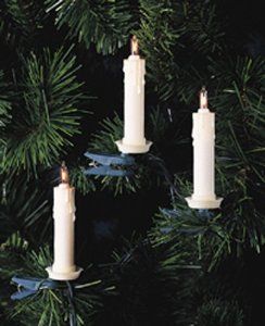 Amazon.com - Kurt S. Adler 10-Light Clip-On White Candle with Clear Bulbs Christmas Light Set, Indoor Only Tapper Candles, Dripping Candles, White Candle, Christmas Tree Candles, Novelty Lights, Light Clips, Indoor String Lights, Christmas Central, Kurt Adler