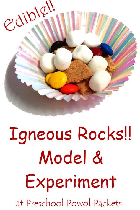 Edible igneous rocks model science experiment! Perfect for preschool, kindergarten, 1st, 2nd, 3rd, & 4th grades...and older kids too! Edible Stem, Earth Science Projects, Earth Science Activities, Rock Science, Igneous Rocks, Stem Curriculum, Earth Month, 1st Grade Science, Rock Cycle