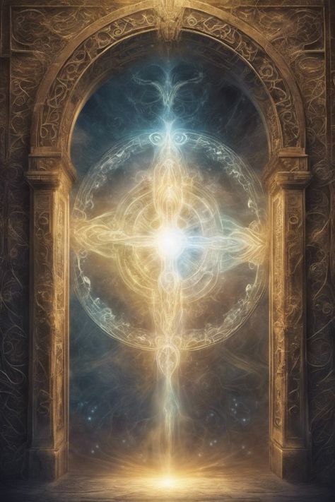 Ethereal Portal Beings Check more at https://paintlyx.com/ethereal-portal-beings/ Fantasy Portal Room Concept Art, Spiritual Portal, Light Portal, Ethereal Plane, Retreat Branding, Fantasy Portal, Spirit Stone, Dragon Hoard, Golden Phoenix