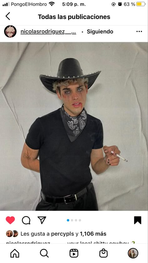 Cowboy Halloween Costume Man, Halloween Cowboy Men, Scary Cowboy Costume, Cowboy Makeup Halloween, Halloween Party Outfits Men, Ideas Disfraz Halloween Hombre, Cowboy Makeup Ideas, Couple Costumes Unique, Cowboy Costume Halloween