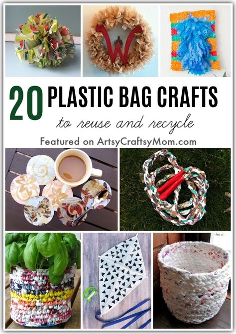 20 Creative Ways to Reuse Plastic Bags 1 Plastic Bags Diy, Reuse Plastic Bags, Plastic Bag Crafts, Plastic Bag Crochet, Recycling Crafts, Upcycle Plastic, Diy Recycled Projects, Recycled Crafts Kids, Plastic Free July