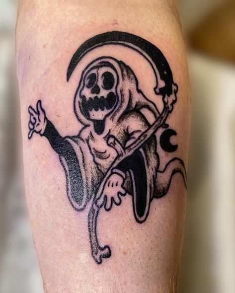 Rubber Hose Cartoon, Edmonton Tattoo, Reaper Tattoo, Ghost Tattoo, I Love Drawing, Rubber Hose, Cartoon Tattoos, Love Drawing, Edmonton Alberta