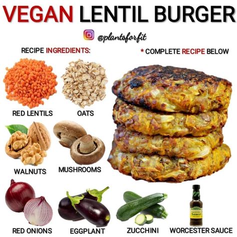 Vegan Lentil Burger, Lentil Burger, Lentil Burgers, Vegan Lentil, Vegan Meal Plans, Vegan Burgers, Alkaline Diet, Vegan Meal Prep, Vegan Cooking