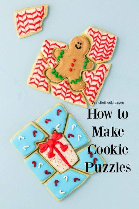 Cookie Puzzles Recipe | How to Make Puzzle Cookies Ideas, Cookie Swap Cookies, Puzzle Cookies, Holiday Treat Recipes, Cookie Puzzle, Christmas Cookie Exchange Recipes, Holiday Treats Recipes, Cookie Exchange Recipes, Simple Cookie