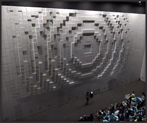 Hyper-Matrix Cube Wall Yeosu, Vertical Landscape, Hyundai Motor, New Media Art, Projection Mapping, Motion Graphics Design, Art Space, Creative Ads, Interactive Design