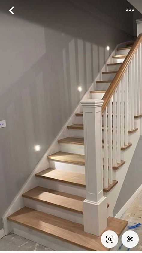 Contemporary Basement, درج السلم, Stairs Renovation, Rustic Stairs, White Staircase, Staircase Railing Design, Stairs Makeover, House Staircase, Staircase Remodel