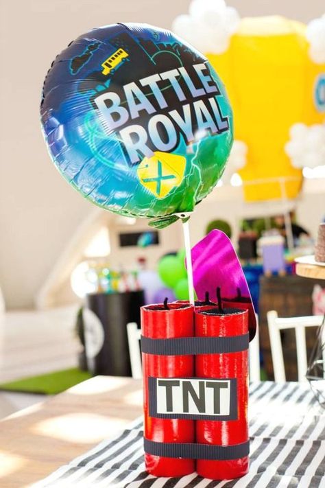 Fortnite Centerpieces Ideas Diy, Fortnite Birthday Centerpieces Ideas, Fortnite Centerpieces Ideas, Fortnite Centerpieces, Fortnite Birthday Party Ideas Diy, Fortnight Birthday Party Ideas, Fortnite Birthday Decorations, Fortnite Party Decorations, Arcade Birthday Parties