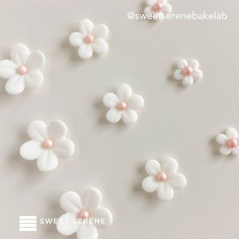 Edible Fondant Cherry Blossom Flower White/ Pink Decoration for Birthday Cake/ Cupcakes Topper Christmas, Xmas- Set of 12 by SweetSereneBakeLab on Etsy Birthday Cake Cupcakes, Wilton Fondant, Flower Cake Decorations, Cherry Blossom Flower, Cake Decorating With Fondant, Cupcake Birthday Cake, Pearl Decorations, Pink Pearls, Fondant Flowers