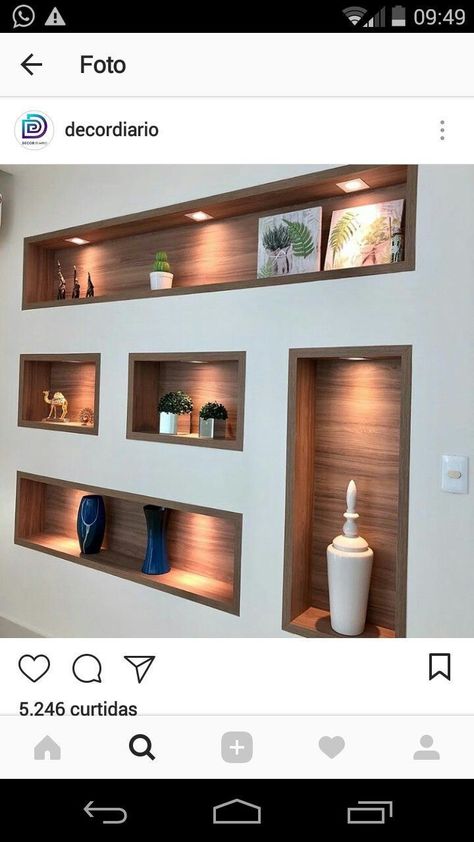 Wall Niche Ideas, Wall Niches, Niche Decor, Niche Wall, Niche Ideas, Wall Niche, Room Partition Designs, Living Room Partition Design, Furniture Small Spaces