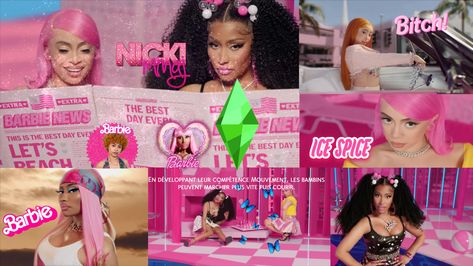 Sims 4 Loading Screen Nicki Minaj, Nicki Minaj Sims 4 Loading Screen, Barbie World Nicki Minaj, Sim4 Mods, Sims 4 Loading Screen, Loading Screen, Ice Spice, Ice And Spice, Barbie World