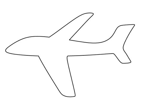 Airplane pattern. Use the printable outline for crafts, creating stencils, scrapbooking, and more. Free PDF template to download and print at http://patternuniverse.com/download/airplane-pattern/ Airplane Baby Shower Theme, Printable Outline, Airplane Quilt, Plane Crafts, Airplane Crafts, Travel Party Theme, Body Template, Transportation Theme, Airplane Party