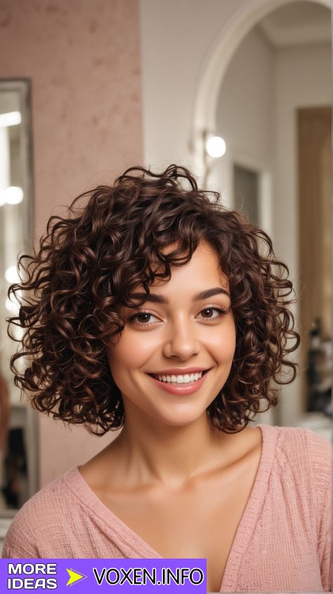 23 Top Haircuts for Round Faces: Best Styles for Every Length and Hair Type Round Face Haircuts Short, Long Layered Pixie, Short Curly Hair With Layers, Layered Pixie Bob, Best Haircuts For Round Faces, Short Layered Curly Hair, Haircuts For Round Faces, Short Permed Hair, Layered Pixie