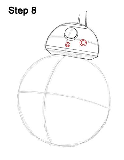 BB-8 Star Wars Drawing 8 Bb8 Drawing, Galaxy Edge, Construction Lines, Star Wars Bb8, Draw Two, New Drawing, Drawing Heads, Star Wars The Force Awakens, Galaxy's Edge