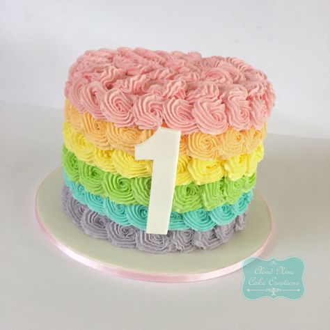 Care Bear Smash Cake, Rainbow Smash Cake 1st Birthdays, Pastel Rainbow Smash Cake, Cocomelon Smash Cake, Rainbow Smash Cake, Rainbow Themed Cake, Rainbow Smash Cakes, Rainbow Photoshoot, Smash Cake First Birthday