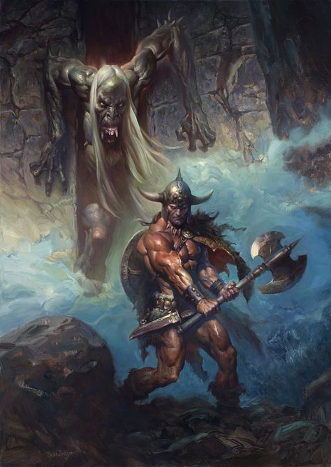 3.5 GM's Closet for the CONAN RPG - Page 41 Arte Pulp, Dungeons And Dragons Art, Frank Frazetta, Conan The Barbarian, Pulp Art, Wow Art, Fantasy Artist, Fantasy Warrior, Arte Fantasy