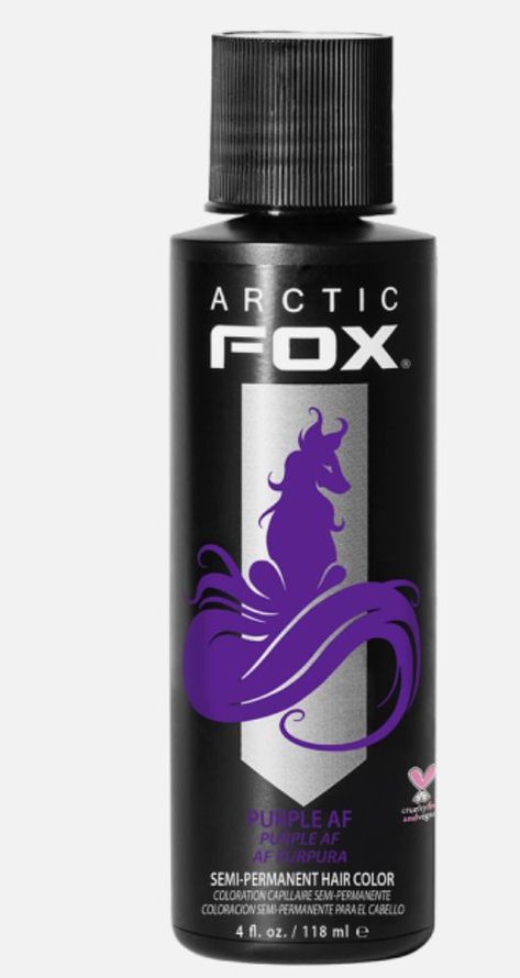 Vegan hair dye
Semi-permanent
Purple AF Periwinkle Hair, Fox Hair Dye, Arctic Fox Hair Dye, Fox Hair, Arctic Fox Hair Color, Night Hairstyles, Semi Permanent Hair Dye, Vegan Ingredients, Semi Permanent Hair Color