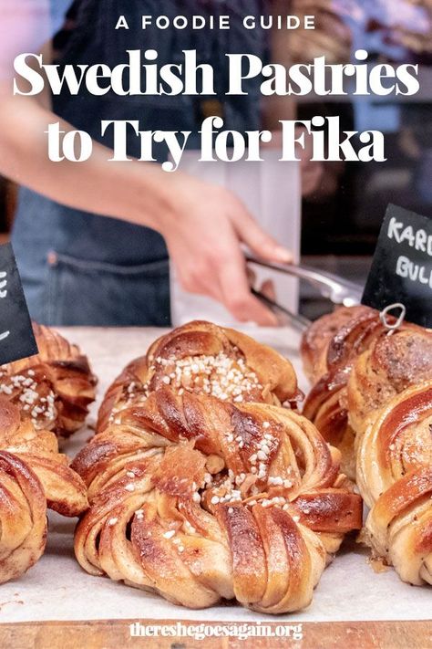 All the best Swedish pastries to try for fika in Sweden! | fika coffee, fika culture, fika life, traditional swedish food Swedish Pastry Recipes, Swedish Fika Recipes, Scandinavian Baked Goods, Swedish Brunch, Swedish Recipes Traditional, Fika Recipes, Swedish Food Traditional, Scandinavian Pastries, Fika Aesthetic