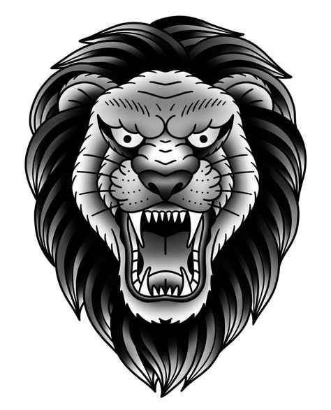 Traditional Lion Tattoo, Traditional Tattoo Old School, Aztec Tattoo Designs, Lion Head Tattoos, Tiger Tattoo Design, Aztec Tattoo, Traditional Tattoo Design, Tiger Tattoo, Lion Tattoo