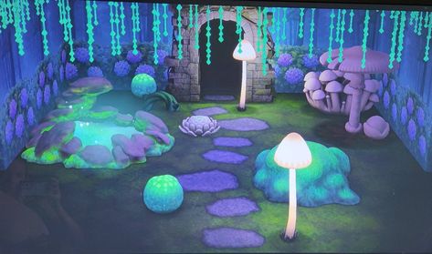 Glowing Moss Island Acnh, Acnh Witchy, Acnh Motifs, Acnh Builds, Fairy Island, Mystical Fairy, Summoning Circle, Fairy Glen, Fairy Room