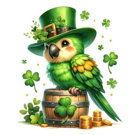 Happy Patrick, Archery Poses, St Patricks Day Pictures, St Patricks Day Clipart, Saint Patricks Day Art, Cute Parrot, Happy Patrick Day, St Patties, St Patrick's Day Decorations