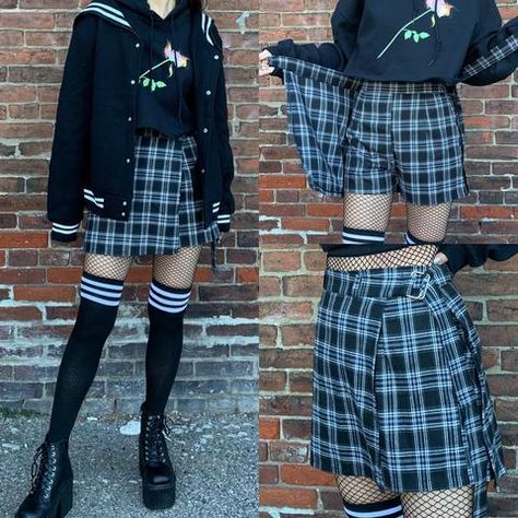 Shorts That Look Like Skirts, Skirt Shorts Outfit, Mode Kawaii, Southern Outfits, Skirt With Shorts, Shorts Skirt, Skirt Shorts, Hipster Outfits, Shorts Skirts