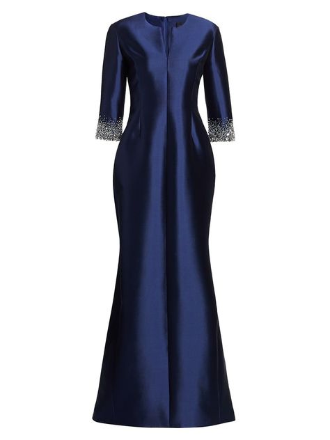 Catherine Regehr Radzimir Crystal Cuff Silk & Wool Mermaid Gown - $ 3,750.00 Catherine Regehr, Ladies Gown, Mermaid Silhouette, Mermaid Gown, Diy Crafts For Gifts, Silk Wool, Ball Gown Dresses, Ball Dresses, Evening Gown