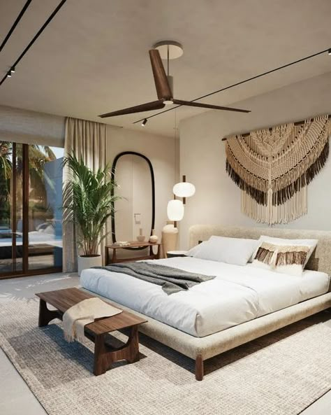 Bnb Decor, Casa Cook Hotel, Bali Bedroom, King Size Bed Designs, Mediterranean Bedroom, Double Bed Designs, Zen Bedroom, Bad Inspiration, Bed Design Modern