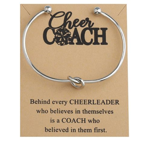 PRICES MAY VARY. Cheer mom gift - Behind every cheerleader who believes in themselves is a coach who believed in them first. Size: 6 ~ 7.5 inches wrist.A shiny alloy band is twisted into an adorable knot and completely adjustable to fit almost any sized wrist ! An appreciation present for Teacher’s day, graduation, Thanksgiving, Christmas, New year, birthday, holiday, cheer party, end of season, banquet, match game, sports competition, major leagues, coach retirement or just because etc.. Infini Cheer Coach Gifts End Of Year, Cheer Drills, Cheer Competition Gifts, Competition Gifts, Present For Teacher, Cheer Mom Gifts, Cheer Banquet, Cheer Coach Gifts, Cheer Competition