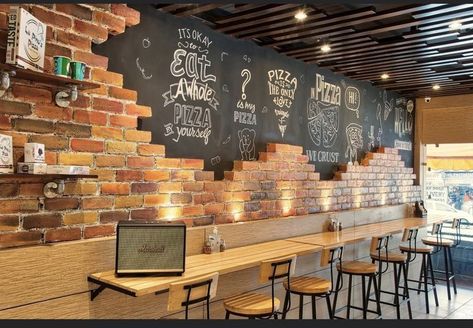 Cafe Bar Interior, Small Restaurant Design, Small Restaurant, Coffee Room, Pizza Design, Home Lighting Design, Cafe Shop Design, Bbq Restaurant, Bar Interior