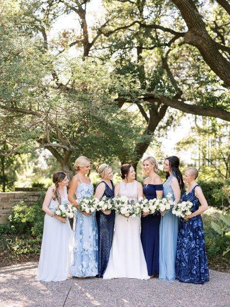 Bridesmaid Different Shades Of Blue, Mixed Blues Wedding Party, Bridesmaids Theme, Shades Of Blue Wedding Party, Mismatch Navy Bridesmaid Dresses, Mixed Blue Bridesmaid Dresses, Mixed Pattern Bridesmaid Dresses Blue, Shades Of Blue Bridesmaid Dresses, Bridesmaid Dresses Shades Of Blie