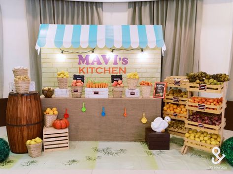 Grocery Store Themed Party, 2nd Birthday Cake Boy, Birthday Backdrop Design, Bday Themes, Cooking Theme, Bebe Shower, Birthday Theme Decoration, Cooking Party, 60th Bday