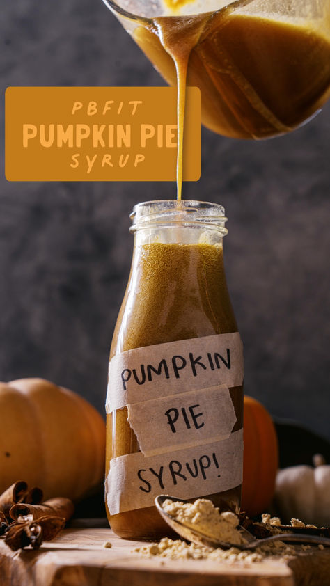 Drizzle into fall with this absolutely delicious PBfit Pumpkin Pie Syrup 🎃🍁 Pumpkin Spice Coffee Syrup, Comfort Drinks, Pumpkin Spice Syrup Recipe, Homemade Pumpkin Spice Syrup, Pumpkin Pie Syrup, Coffee Pancakes, Diy Pumpkin Spice, Homemade Pumpkin Spice Latte, Pumpkin Syrup