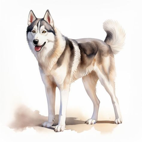 Husky Drawing, Siberian Husky Dog, Watercolor Illustrations, Husky Dogs, Siberian Husky, Watercolor Clipart, Watercolor Illustration, Husky, Ukraine