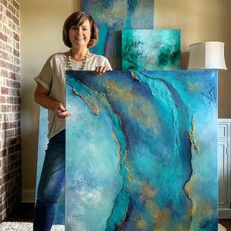 GINGER THOMAS STUDIOS (@ginger.thomas) • Instagram photos and videos Reintroduce Myself, Abstract Painting Techniques, Blue Artwork, New Followers, Support Art, Landscape Art Painting, Art Painting Acrylic, Abstract Canvas Art, Feel It